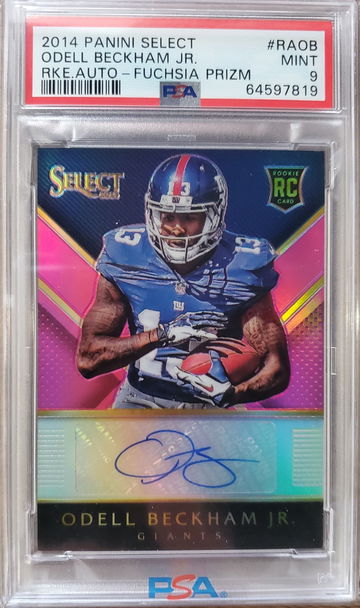 2014 Panini Select Odell Beckham Jr Rookie Auto Fuchsia #1/75 PSA 9