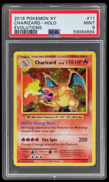2016 Pokemon XY Evolutions Charizard Holo PSA 9