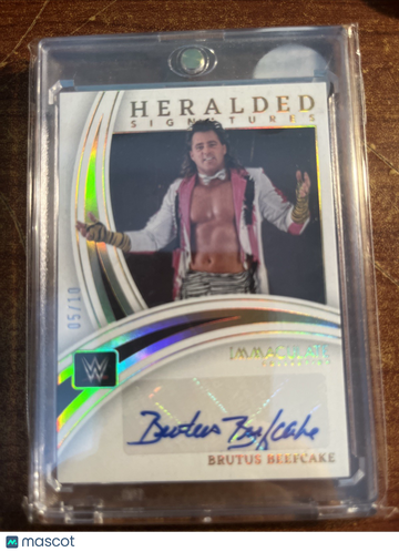 2023 Panini Immaculate Collection WWE Brutus Beefcake #HS-BBK Gold Foil, Autograph, Limited Number 5/10, Ink Autograph S