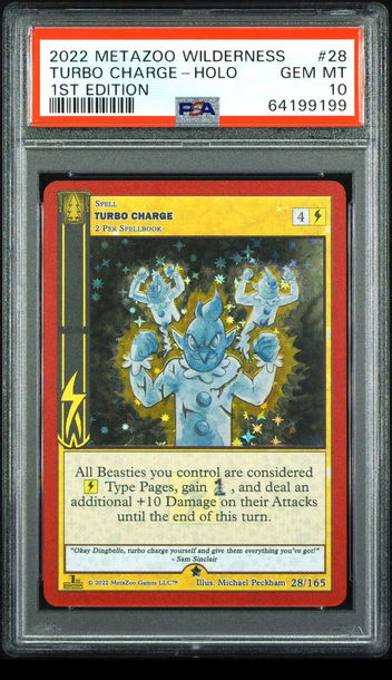 🌲⚡️ 2022 Metazoo Wilderness TURBO CHARGE-HOLO 1ST EDITION |PSA 10| 28/165 🔥🚨