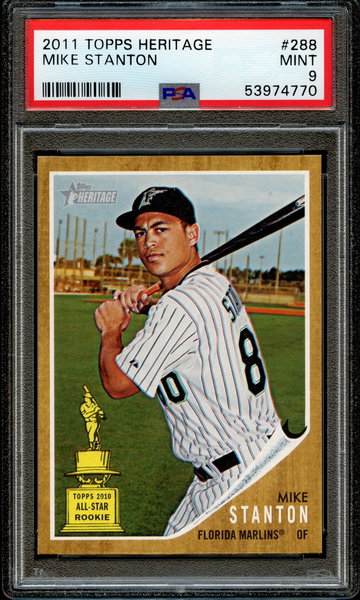 Giancarlo Mike Stanton 2011 Topps Heritage PSA 9