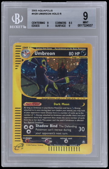 2003 Pokemon Aquapolis Umbreon Holo BGS 9