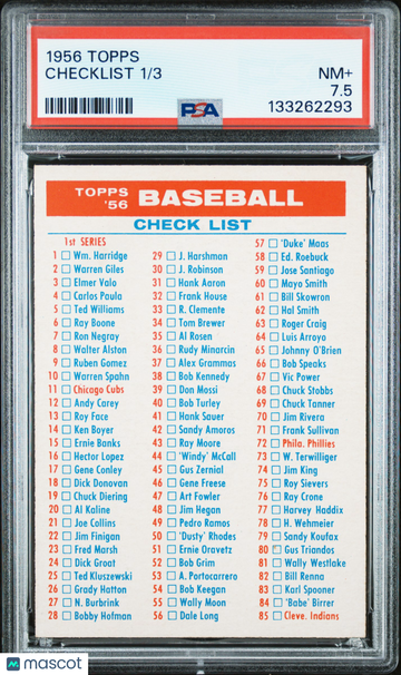 1956 Topps 3 Checklist 1 PSA 7.5