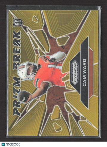 2025 Panini Prizm Draft Picks Prizm Break Cam Ward #7 Gold /10 RC