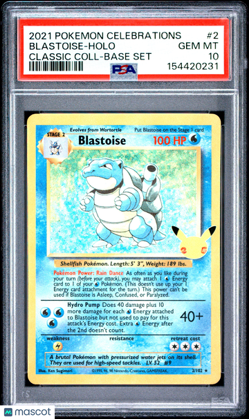 2021 Pokemon Celebrations Classic Collection Blastoise #2 PSA 10