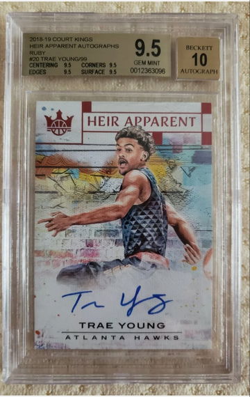 2018-19 Court Kings Trae Young RC Heir Apparent RUBY AUTO /99 TRUE GEM MINT BGS 9.5 (x4) 10