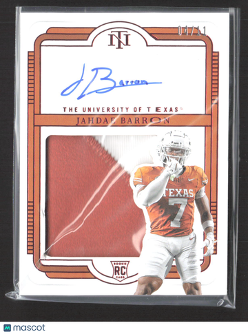 2025 Panini National Treasures Collegiate Jahdae Barron #114 RC Patch