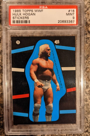 1985 Topps WWF Hulk Hogan Stickers PSA 9