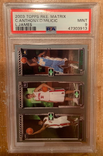 Lebron James Carmelo Anthony Darko Topps Rookie Matrix PSA 9