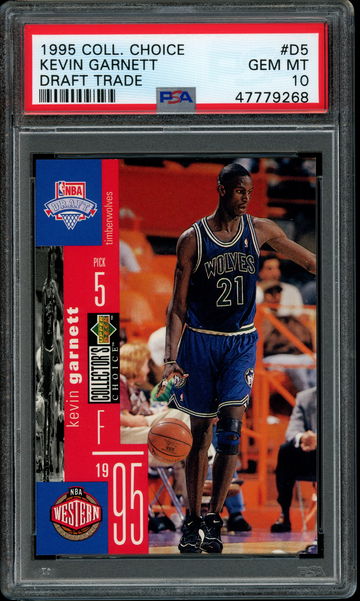 1995 UD Collector’s Choice Draft Trade #D5 Kevin Garnett PSA 10 Gem Mint
