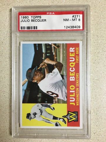 1960 Topps #271 Julio Becquer PSA 8 NM-MT SENATORS