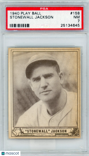 1940 Play Ball Stonewall Jackson #158 PSA 7