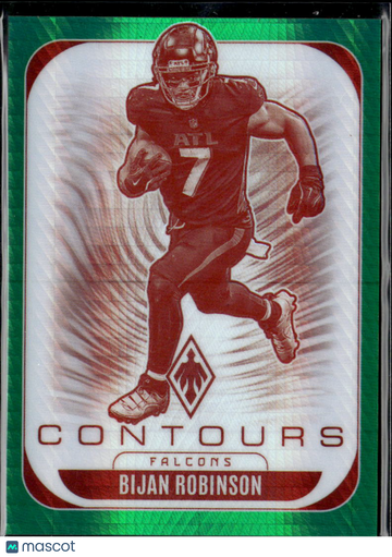 Bijan Robinson 2025 Panini Phoenix Contours Green /99 Atlanta Falcons