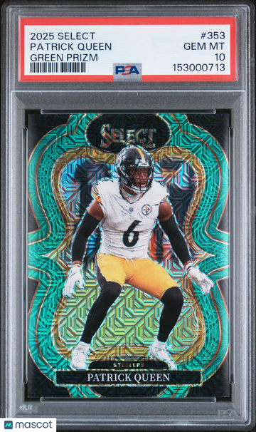 2025 Panini Select Patrick Queen #353 Green Prizm PSA 10