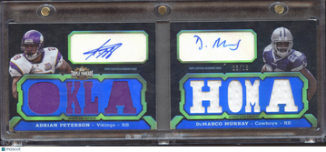Adrian Peterson DeMarco Murray 2011 Topps Triple Threads Dual Autograph Dual Relic Auto /18 Dallas Cowboys Minnesota Vik