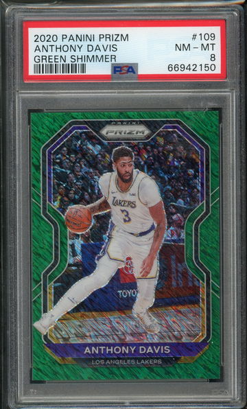 2020 Prizm Anthony Davis Green Shimmer /5 PSA 8