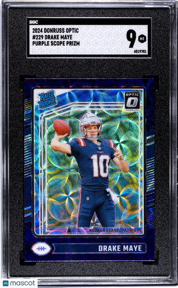 2024 Donruss Optic Drake Maye #229 Purple Scope Prizm SGC 9