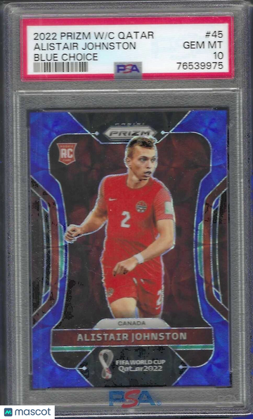 2022 Panini Prizm World Cup Qatar Alistair Johnston #45 Blue Choice PSA 10