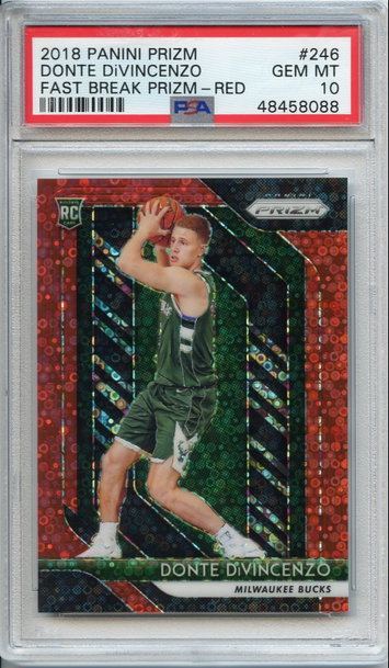 Donte Divincenzo Fast Break Prizm Red PSA 10