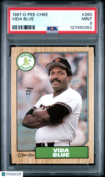 1987 O-Pee-Chee Vida Blue #260 PSA 9