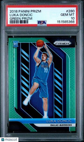 2018 Panini Prizm Luka Doncic #280 Green Rookie RC PSA 10