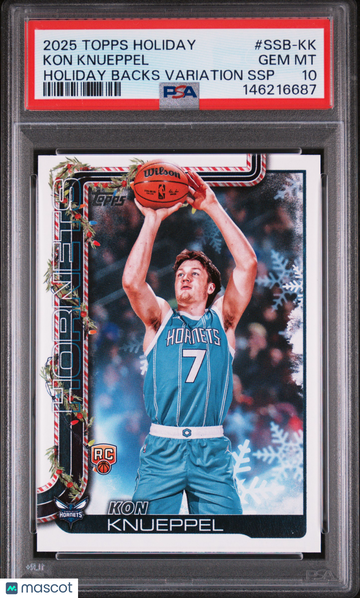 2025 Topps Holiday Holiday Backs Variation Super Short Prints Kon Knueppel #SSB-KK PSA 10