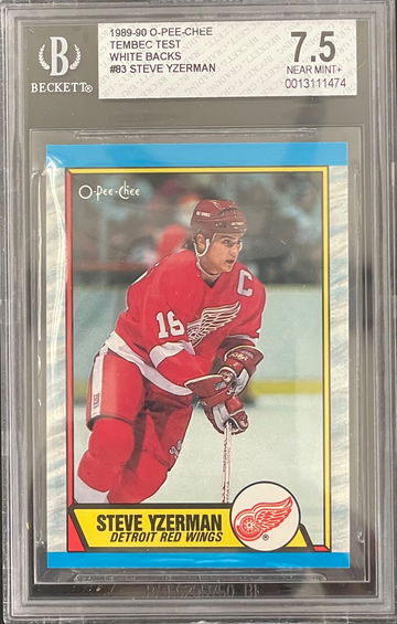 Steve Yzerman 1989-90 O-Pee-Chee Tembec Test Set White Back #83 BGS 7.5 Extremely Rare card!