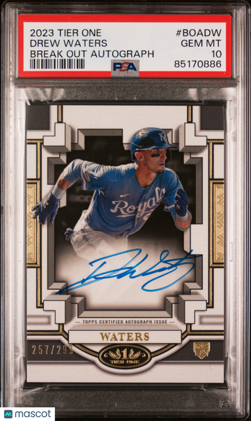 2023 Topps Tier One Break Out Autographs Drew Waters #BOADW PSA 10