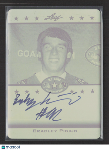 2012 Leaf US Army All American Football Bradley Pinion #TA-BP1 Yellow Printing Plate /1 Printing Plate