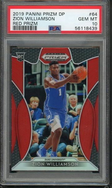 2019 Prizm Draft Picks Red Zion Williamson PSA 10 
