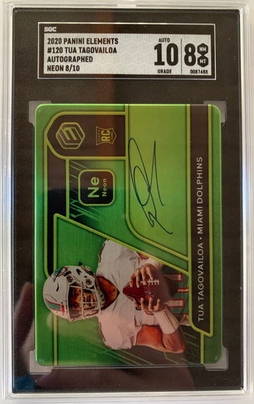2020 Panini Elements Tua Tagovailoa Neon Auto 8 of 10