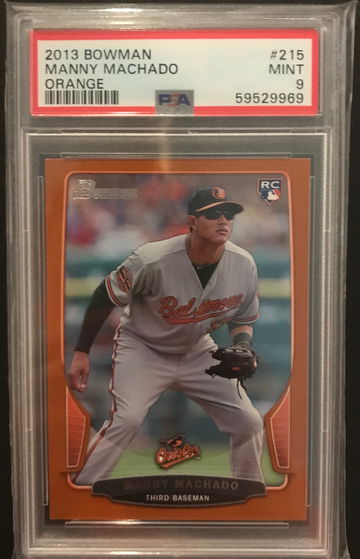 2013 Bowman Manny Machado Orange 232/250 #215 PSA 9 