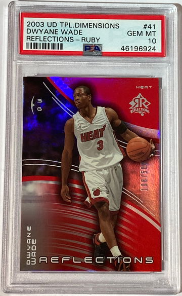 2003 DWYANE WADE ROOKIE /500 UD TRIPLE DIMENSIONS REFLECTIONS RUBY - PSA 10 GEM
