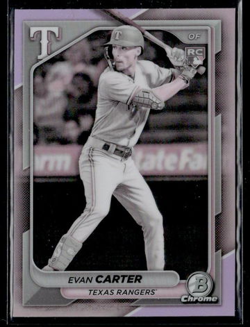 2023 Bowman Chrome Pearl Refractor Evan Carter #65 RC