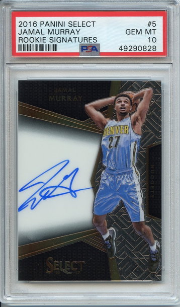 Jamal Murray Select Rookie Auto PSA 10