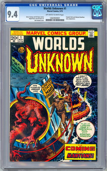 WORLDS UNKNOWN #1 CGC 9.4 GERRY CONWAY GIL KANE STORIES *JOHN ROMITA COVER* 1973