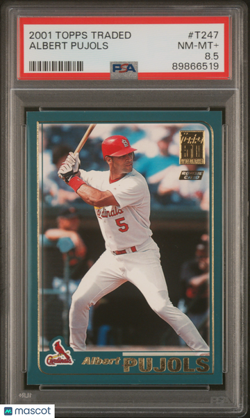 2001 Topps Traded Albert Pujols #T247 PSA 8.5
