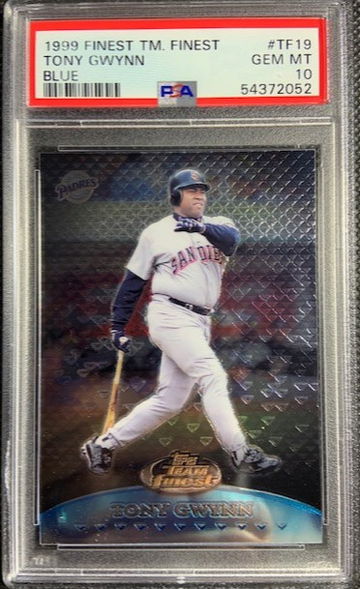 1999 Topps Finest Team Blue /1500 Tony Gwynn #TF19 HOF PSA 10 Gem Mint 