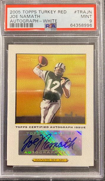 2005 Topps Turkey Red #TRAJN Autograph White Joe Namath PSA 9 #17/25