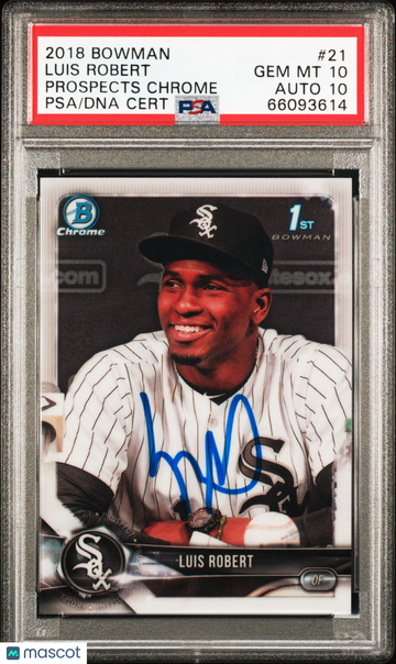 Luis Robert 2018 Bowman Prospects Chrome AUTOGRAPH #21 Rookie RC PSA 10/Auto 10