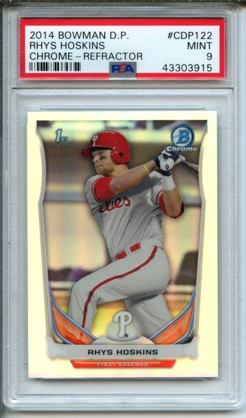 2014 Bowman Chrome Draft Picks Rhys Hoskins #CDP122 PSA Mint 9
