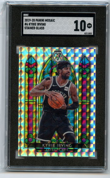 Kyrie Irving 2019-2020 Panini Mosaic Stained Glass SGC 10 Gem Mint Brooklyn Nets