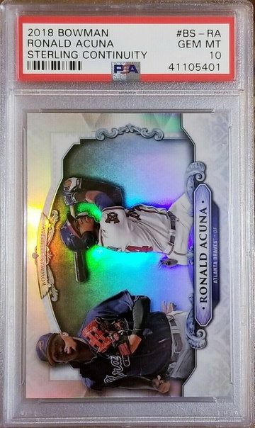 RONALD ACUNA 2018 BOWMAN CHROME STERLING REFRACTOR ROOKIE SP RC PSA 10 GEM BRAVE