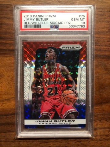 2013 Panini Prizm Red White Blue Mosaic Jimmy Butler PSA 10