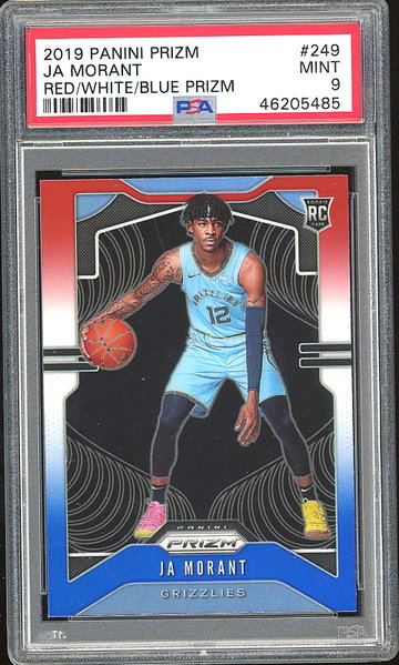 2019-20 Prizm Ja Morant Red White & Blue Prizm PSA 9 RC