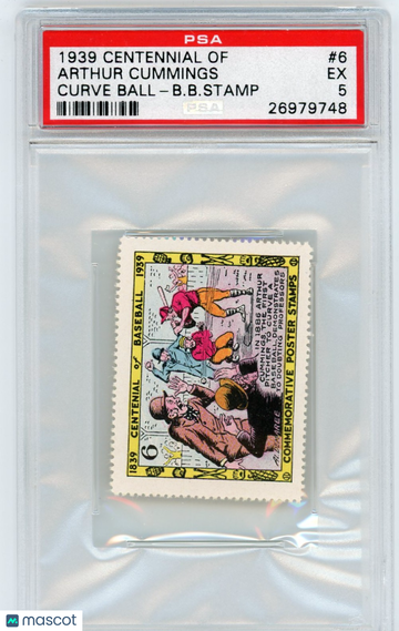 1939 Centennial Of Baseball Stamps Arthur Cummings Curve #6 PSA 5