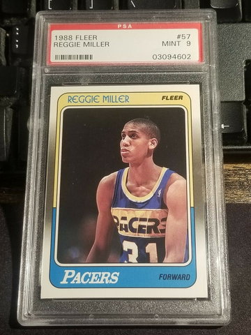 1988 Fleer #57 Reggie Miller RC PSA 9 Mint HOF Sharp