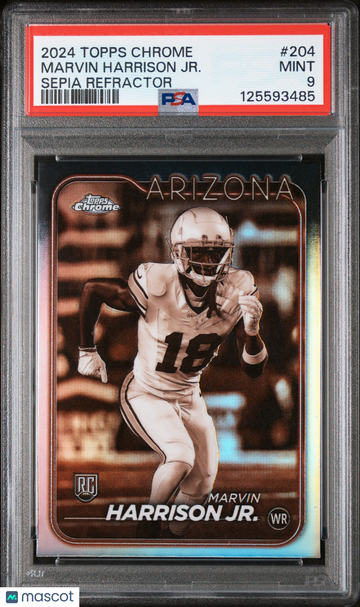 2024 Topps Chrome Marvin Harrison JR. #204 Sepia Refractor PSA 9