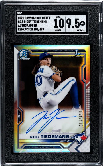 Ricky Tiedemann Auto 2021 Bowman Chrome Draft CDA-RTI 104/499 Refractor