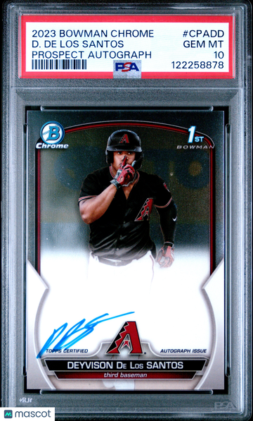 2023 Bowman Chrome Prospect Autographs D. De Los Santos #CPADD PSA 10